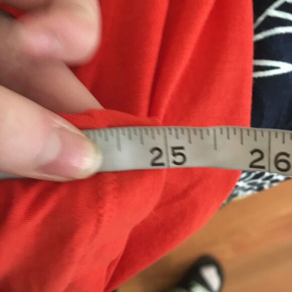 7 For All Mankind T-Shirt Womens S Orange Jersey Knit Short Sleeve Twist Front - Picture 7 of 7